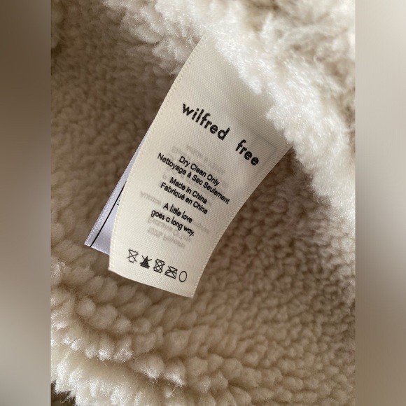 Wilfred Free Aritzia Deanna Jacket Size XS Faux Suede Sherpa Lined Coat Brown - Picture 9 of 11